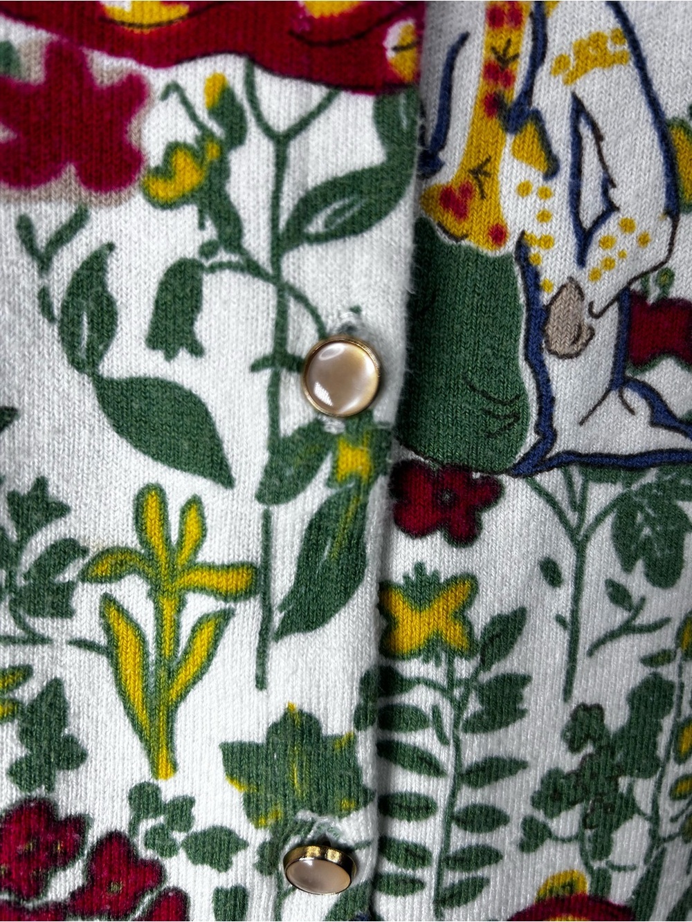 J McLaughlin Persian Courtesans Motif Sweater L Pearl Snap Buttons Lightweight - Picture 6 of 10